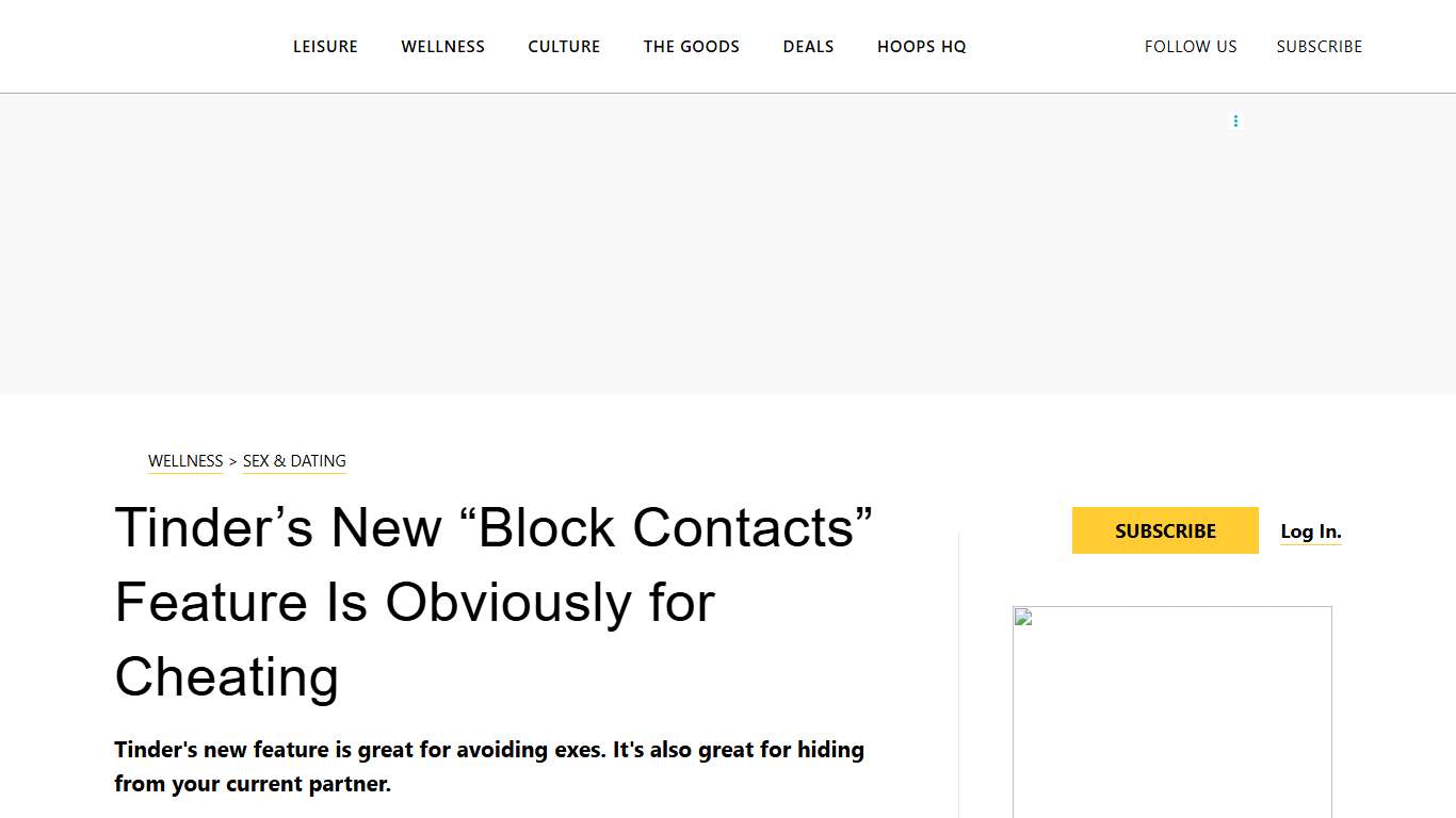 Tinder's Block Contacts Feature Is Obviously for Cheating - InsideHook